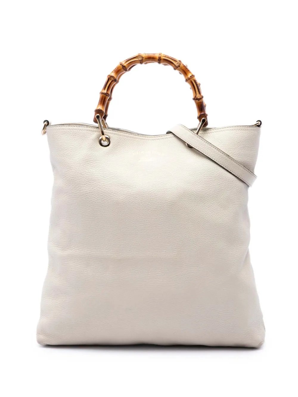 2016-2026 Tall Calfskin Bamboo Shopper Tote satchel