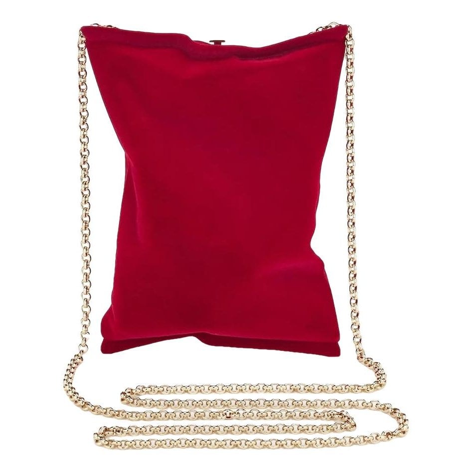 Crisp Packet velvet clutch bag