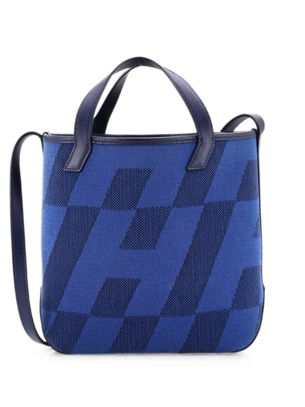 Cabas H en Biais Tote Canvas with Leather 27 shoulder bag