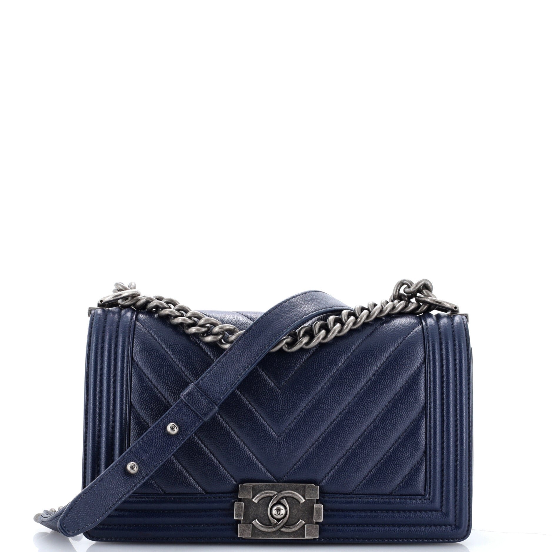 Boy Flap Bag Chevron Caviar Old Medium