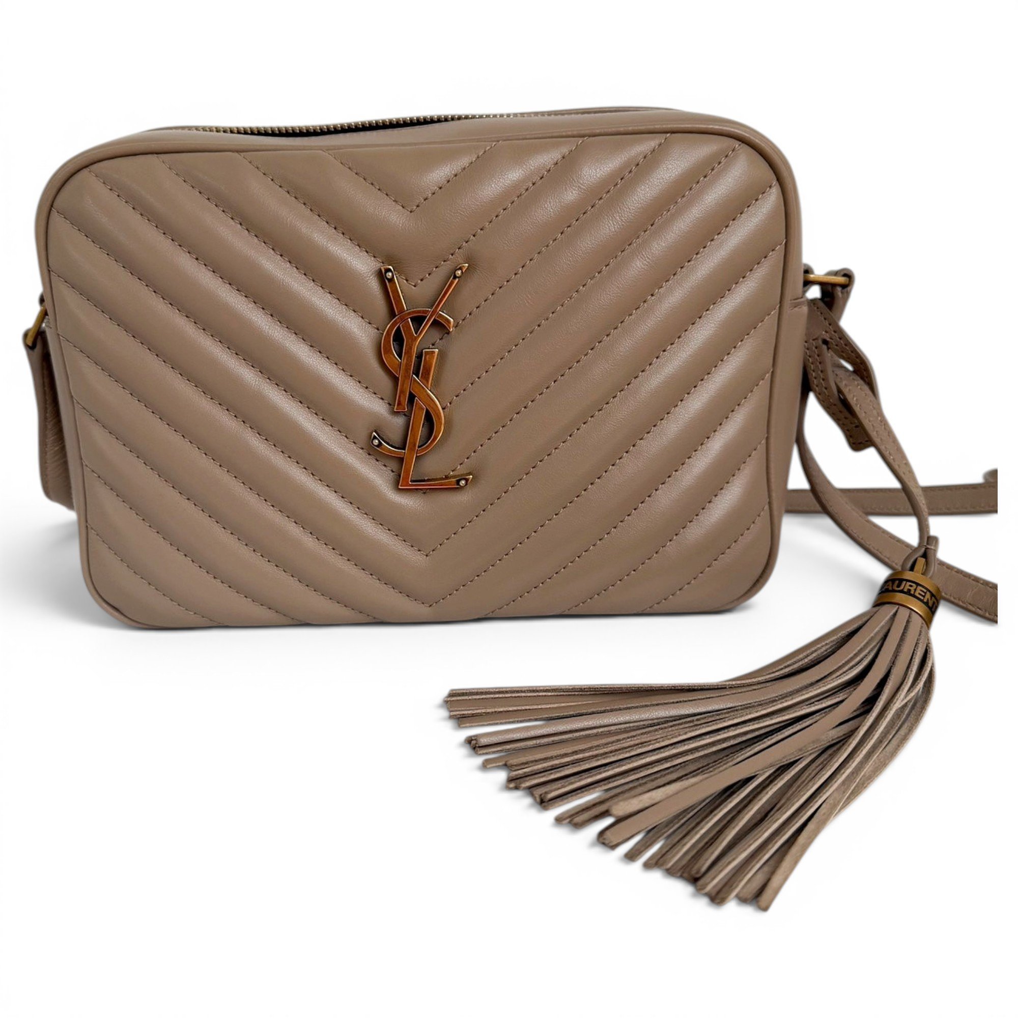 Camera Lou leather crossbody bag