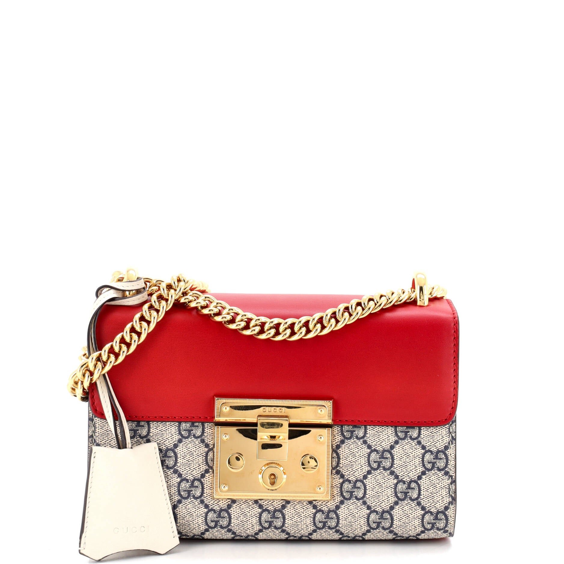 Padlock Shoulder Bag GG Coated Canvas and Leather Small