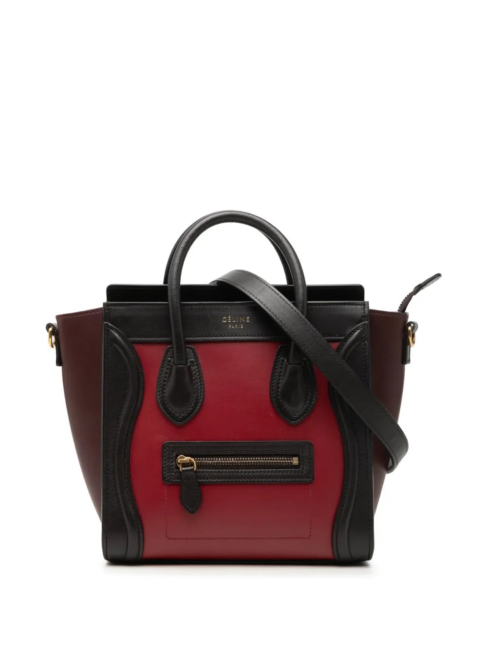 2015 Nano Tricolor Leather Luggage Tote satchel