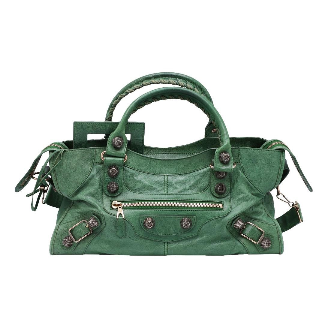 City leather handbag