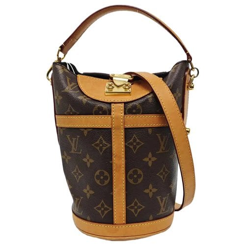 Duffle leather handbag