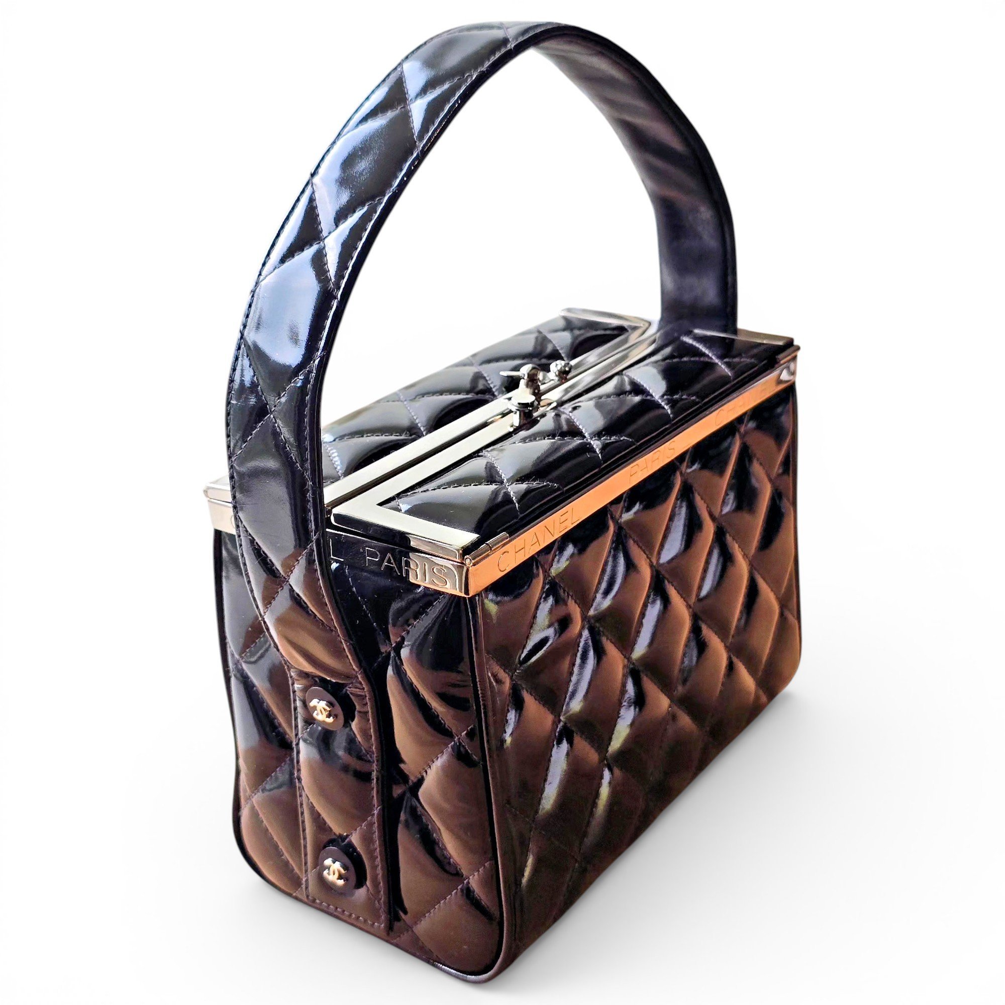 Patent leather handbag