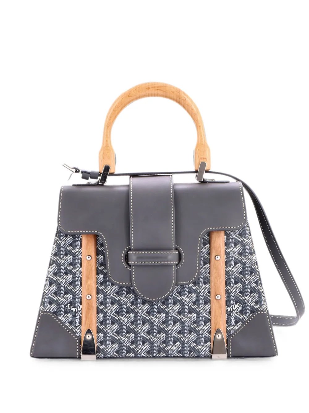 Goyard Saigon Top Handle Bag Coated Canvas with Leather PM satchel