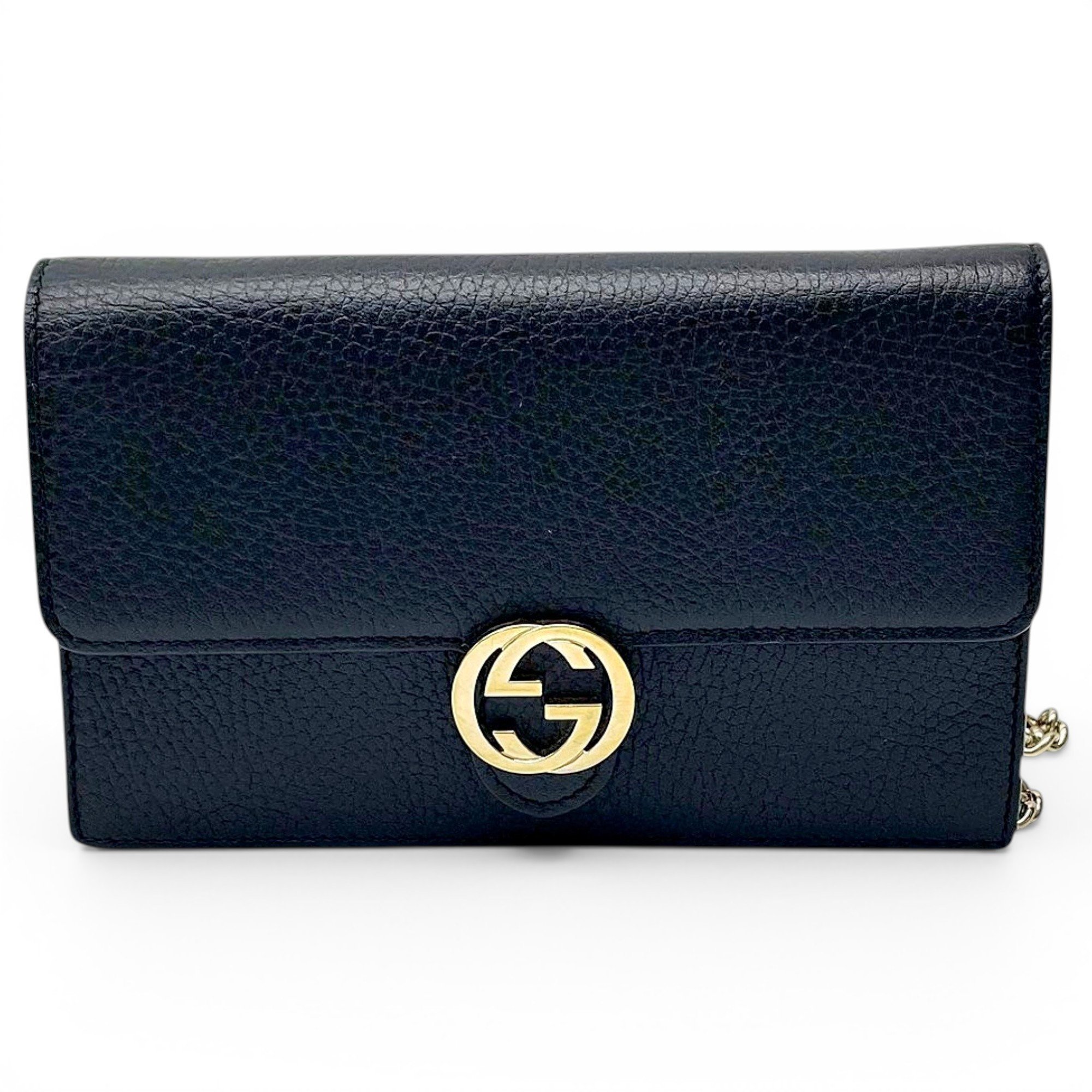 Interlocking leather handbag