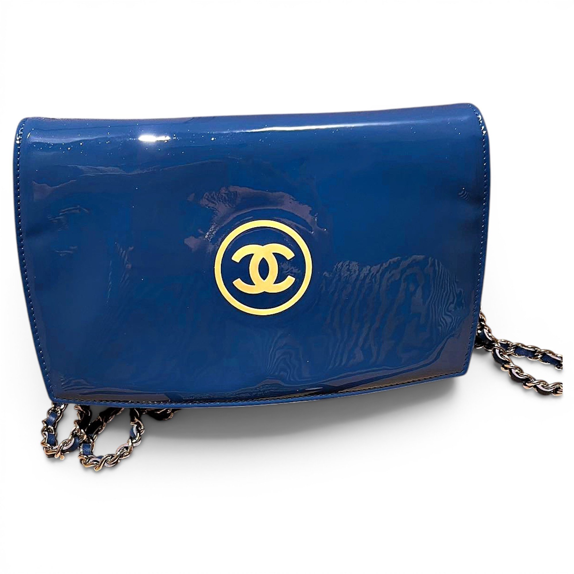 Wallet On Chain Double C patent leather crossbody bag