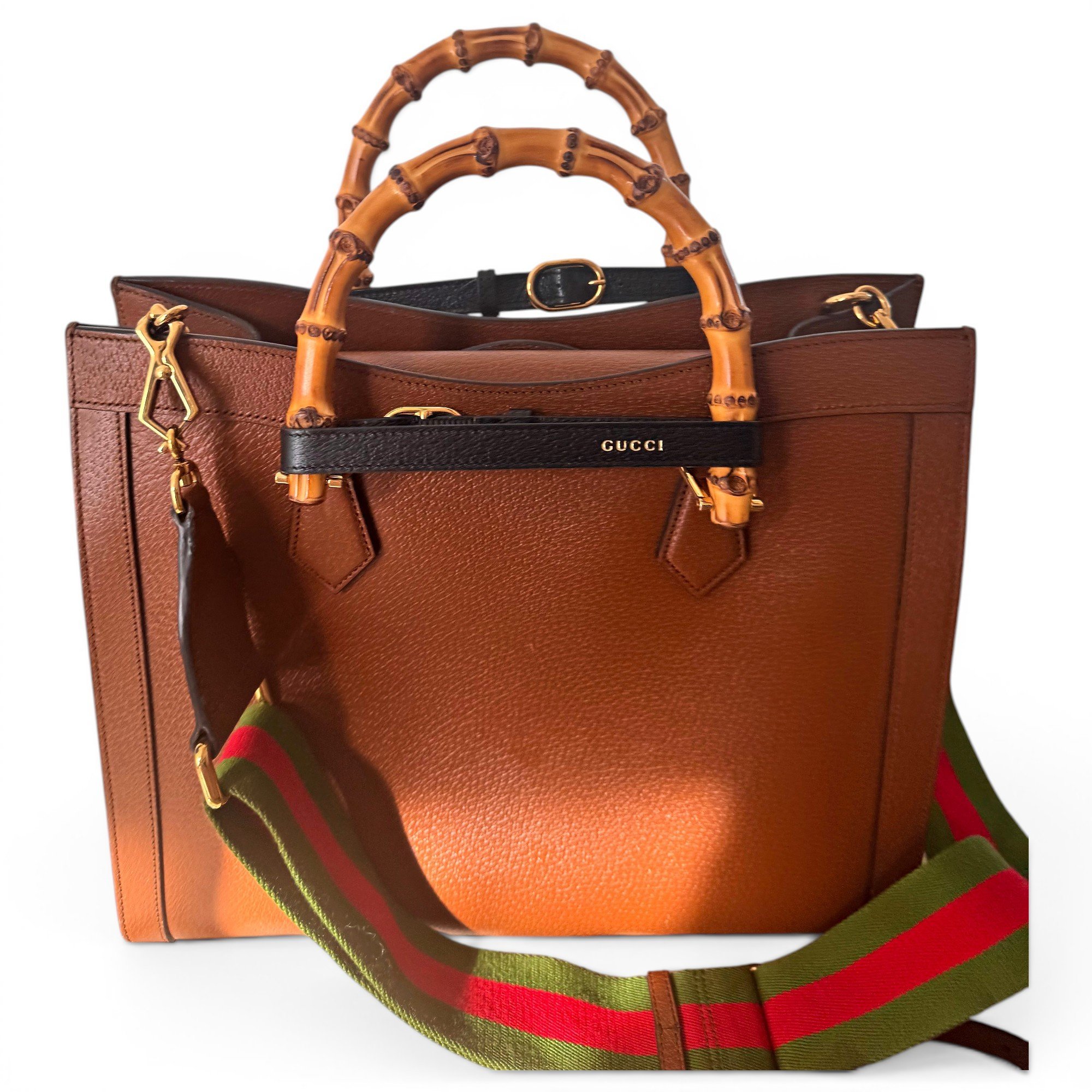 Diana Bamboo leather handbag