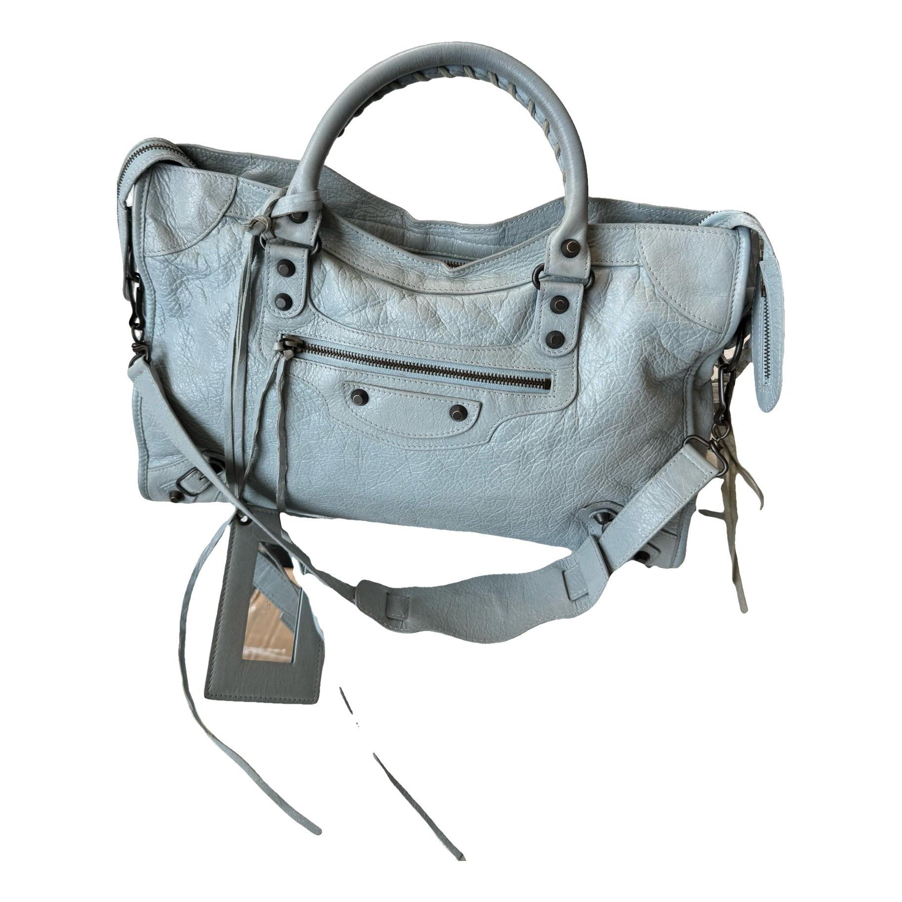 City leather handbag