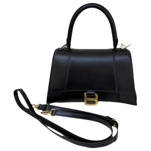 Hourglass leather handbag