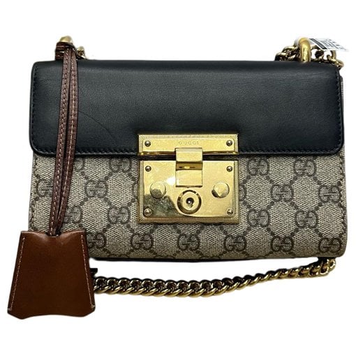 Padlock leather handbag