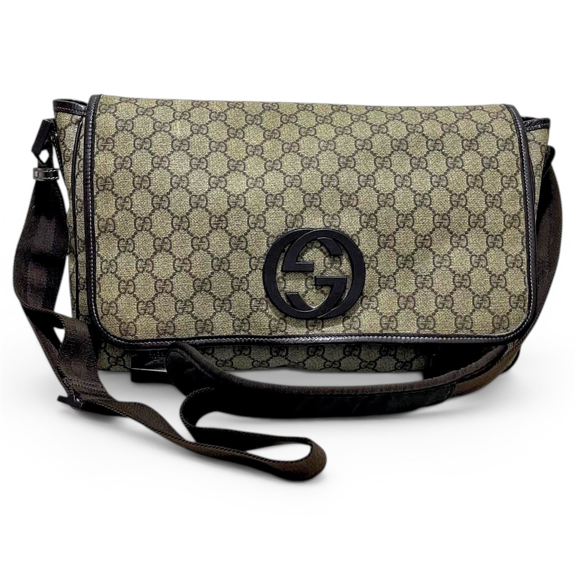 Interlocking leather crossbody bag