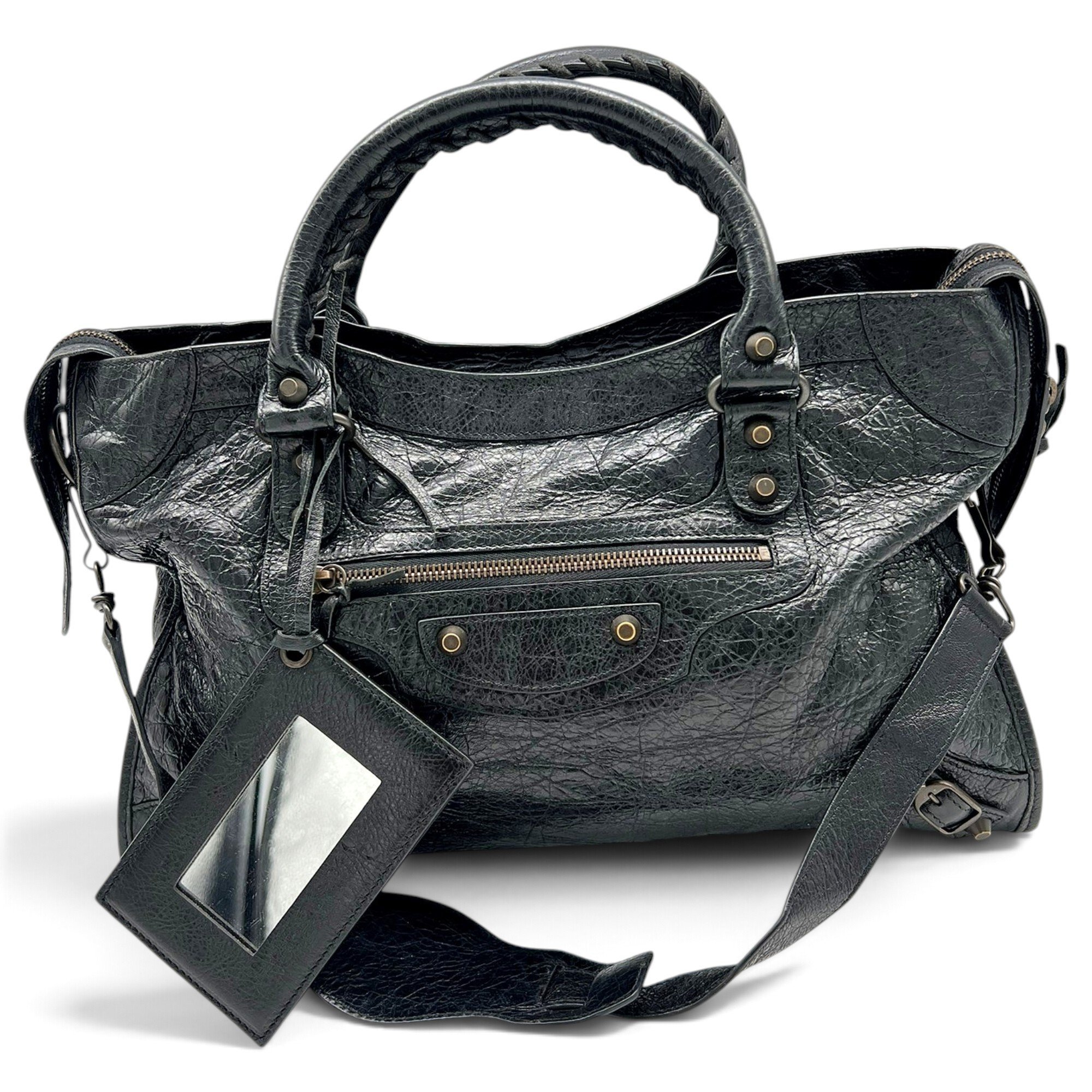 City leather handbag