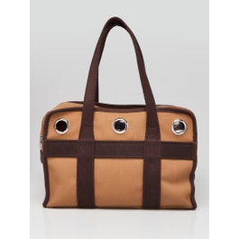 Hermes Hermes Fauve/Feu Canvas Dog Carrying Bag
