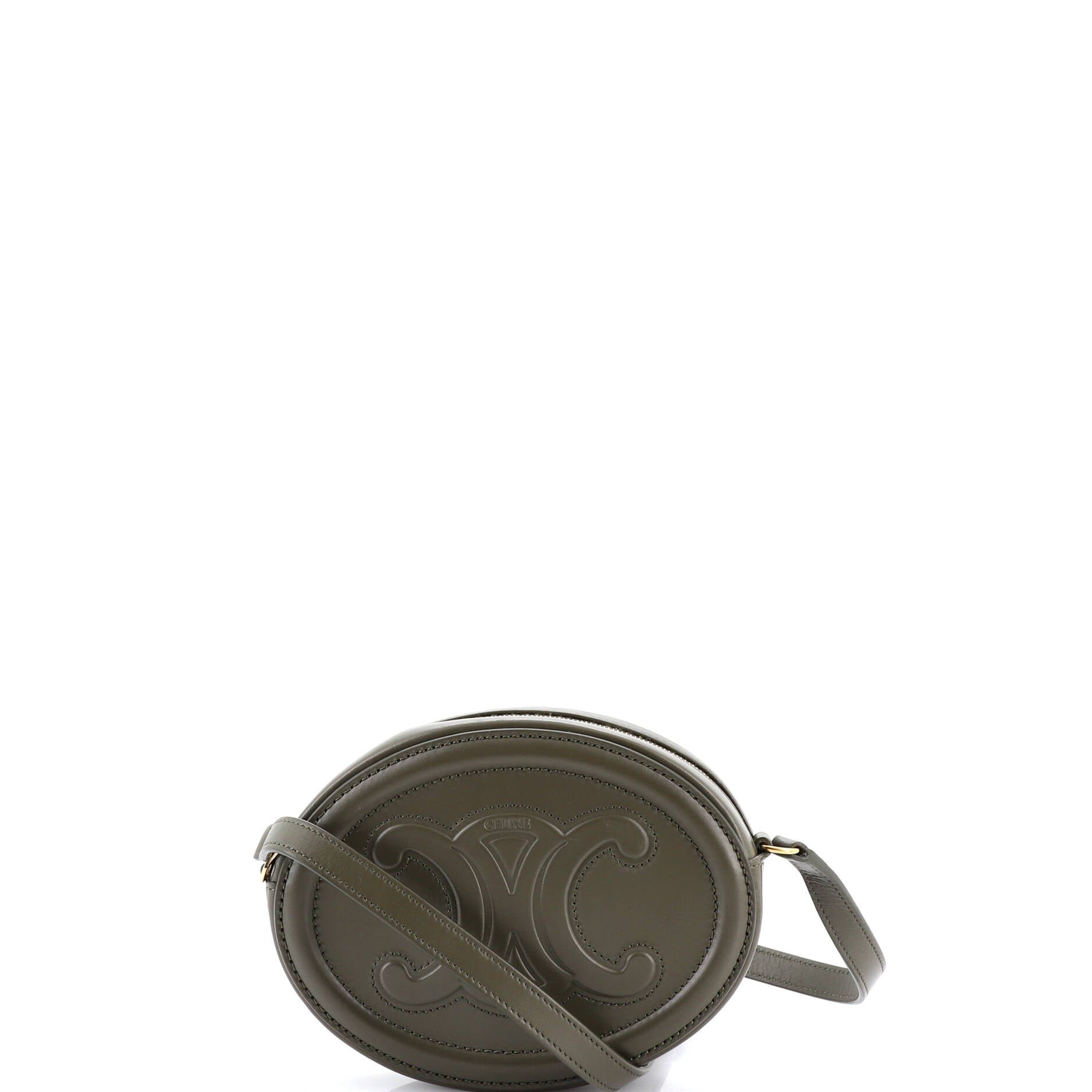 Celine Triomphe Oval Crossbody Bag Leather Mini
