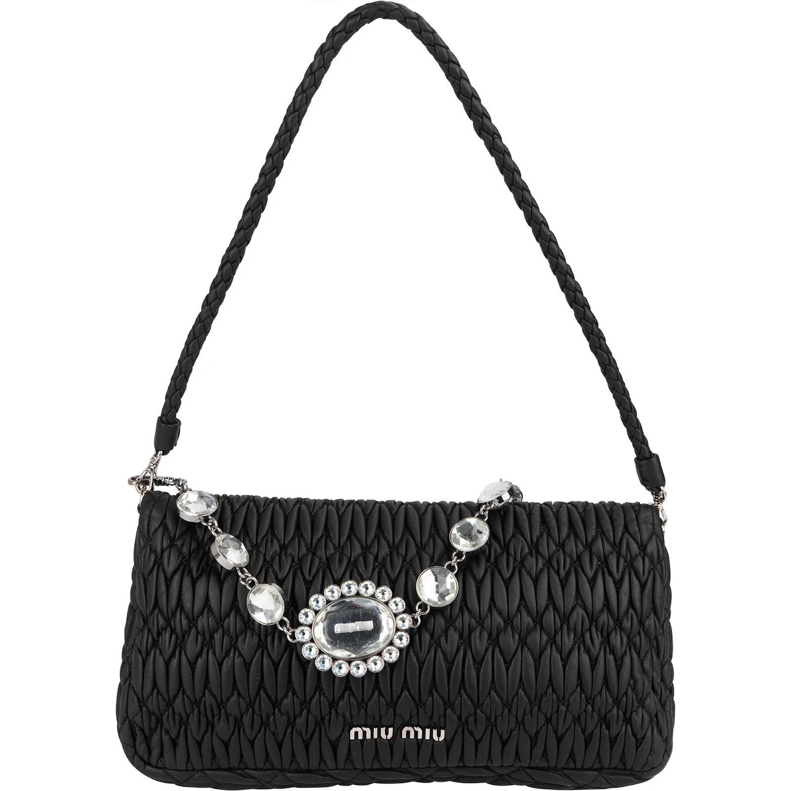 Miu Crystal leather handbag