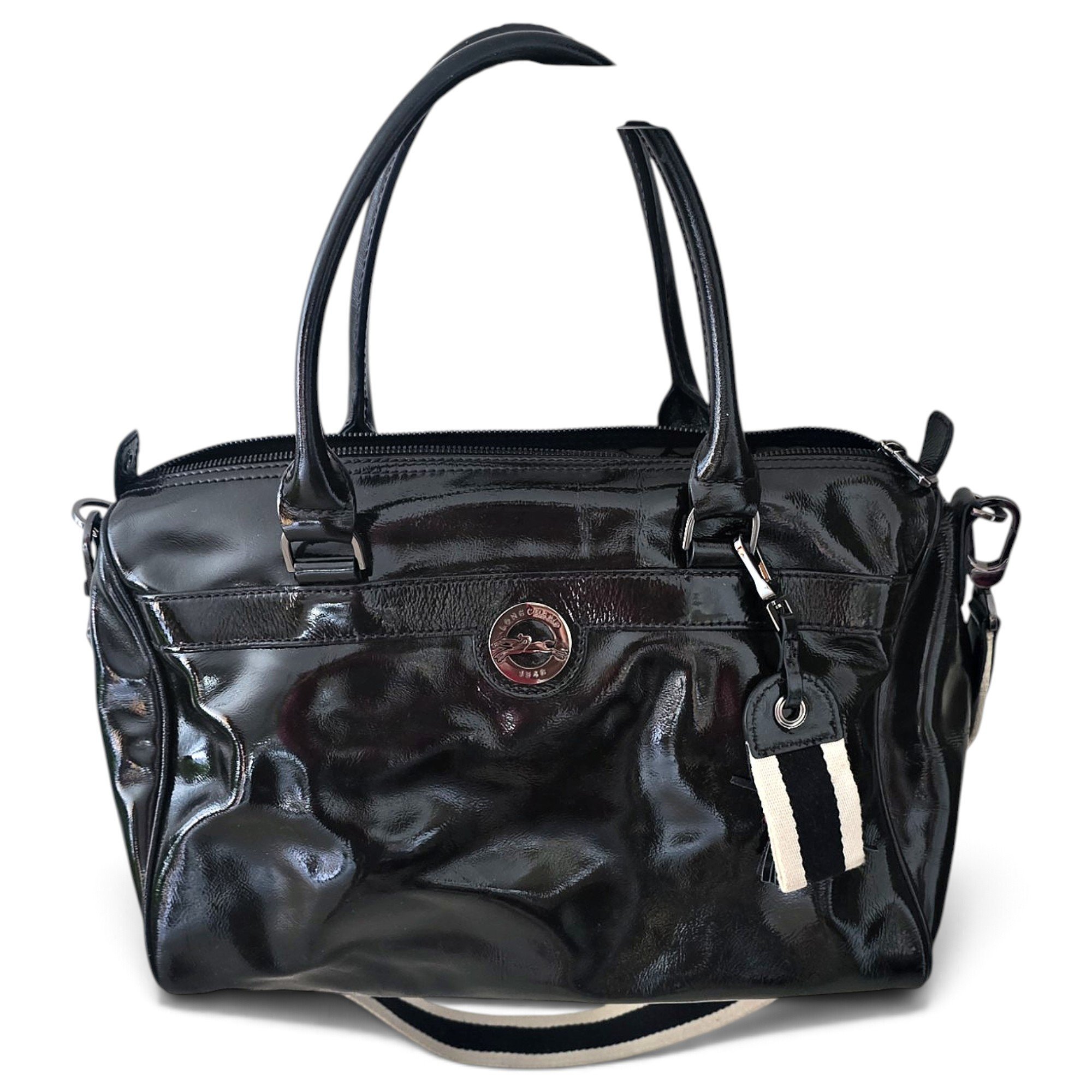 Kate Moss patent leather bowling bag