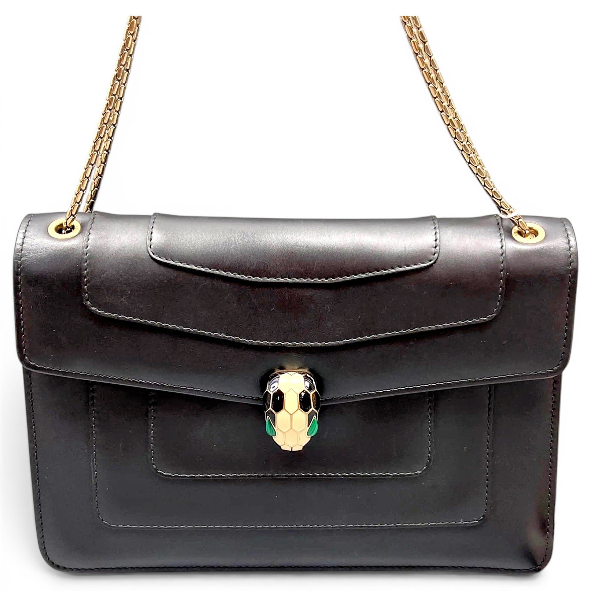 Serpenti leather handbag