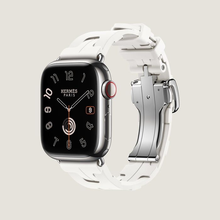Blanc Band Apple Watch Hermès Single Tour 42 MM Deployment Buckle Kilim