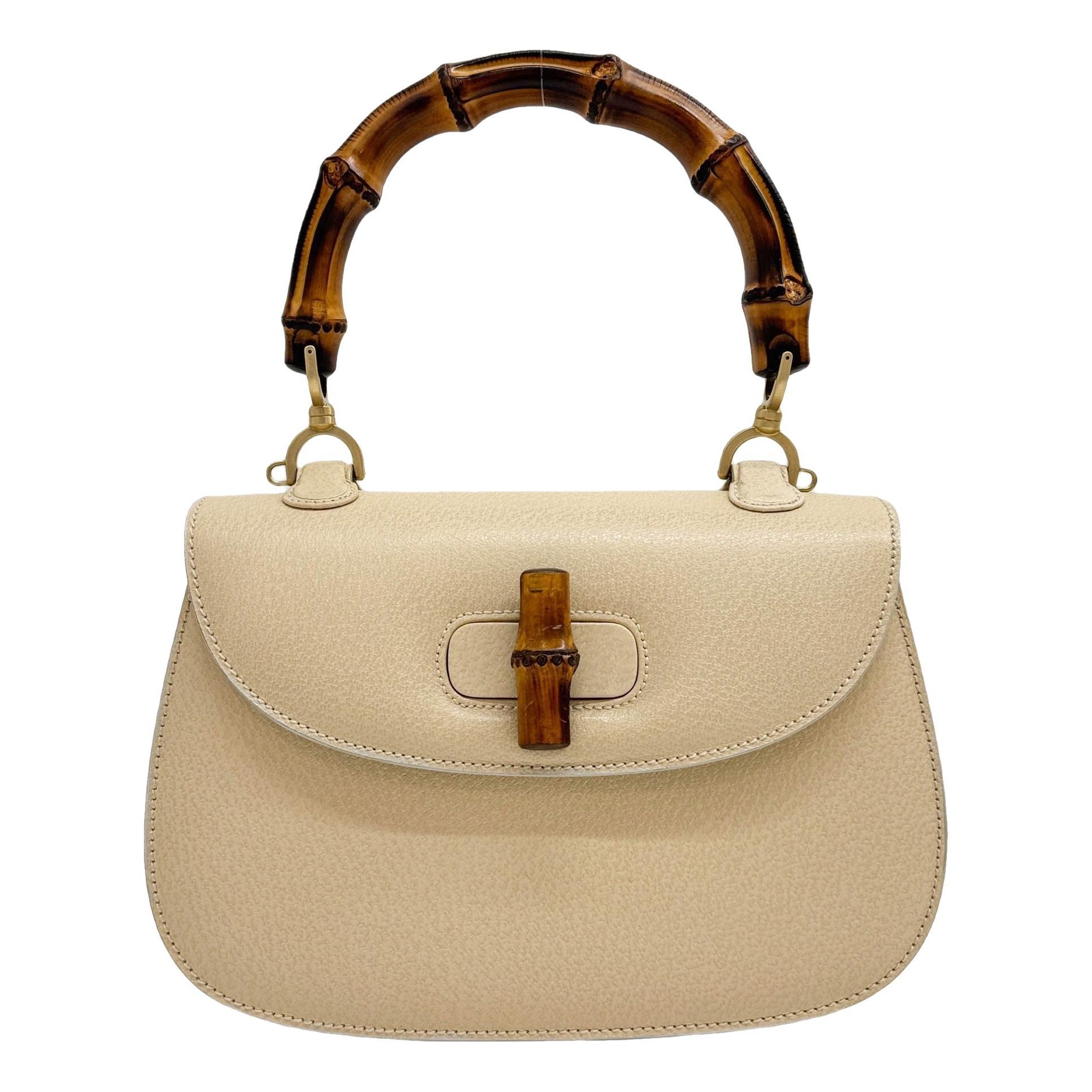 Convertible Bamboo Top Handle leather handbag