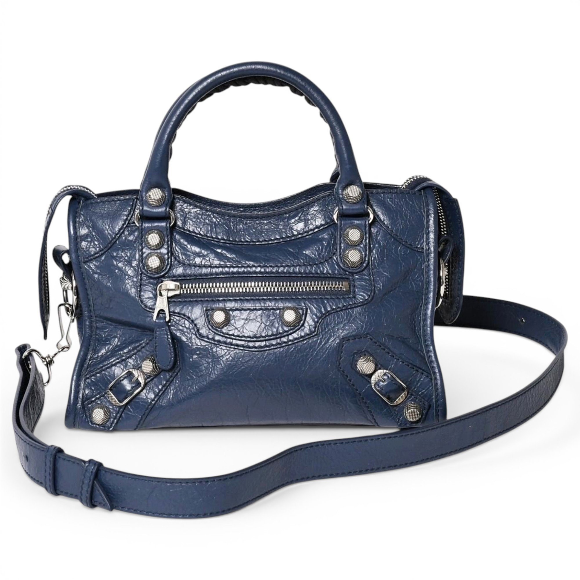 City leather handbag