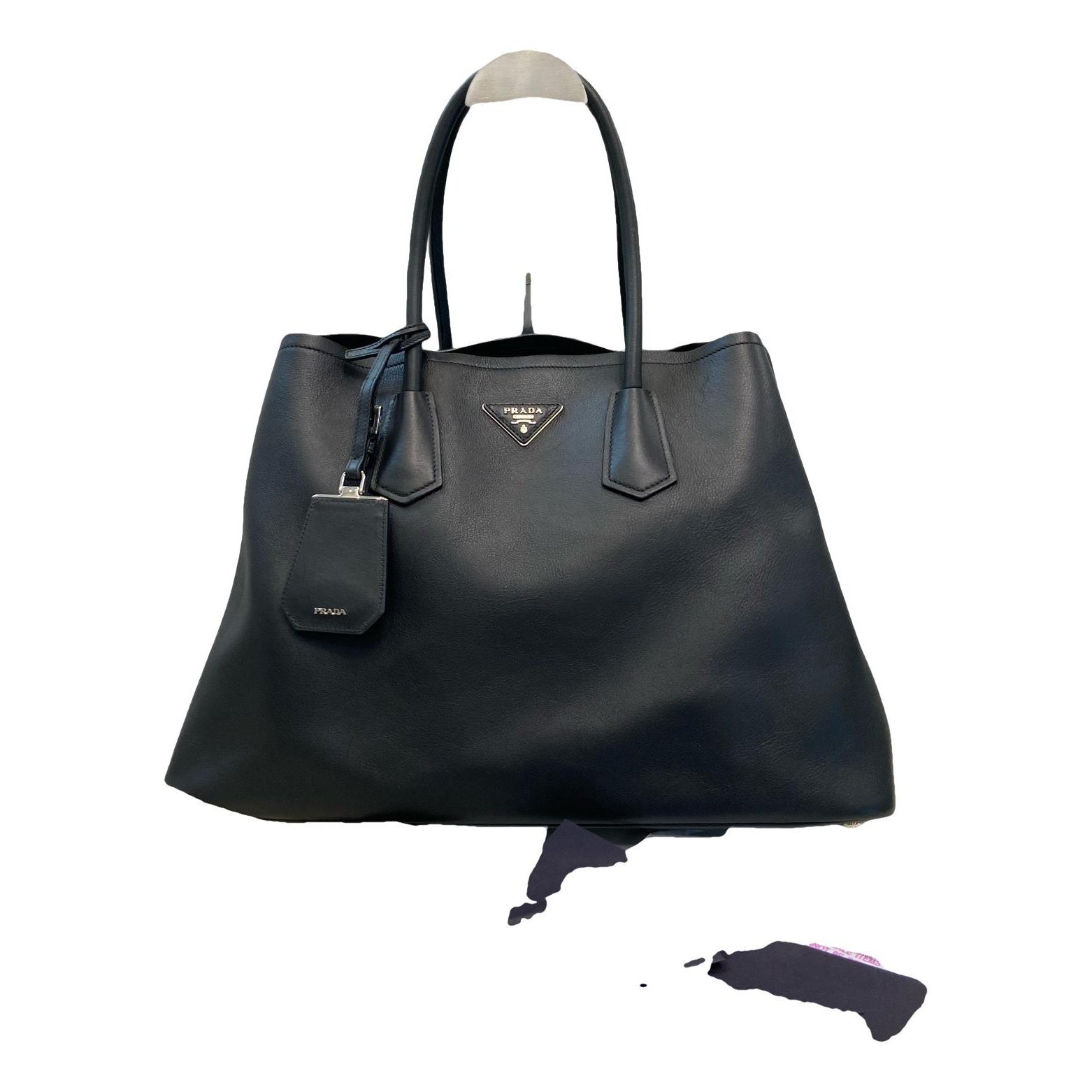Double leather handbag