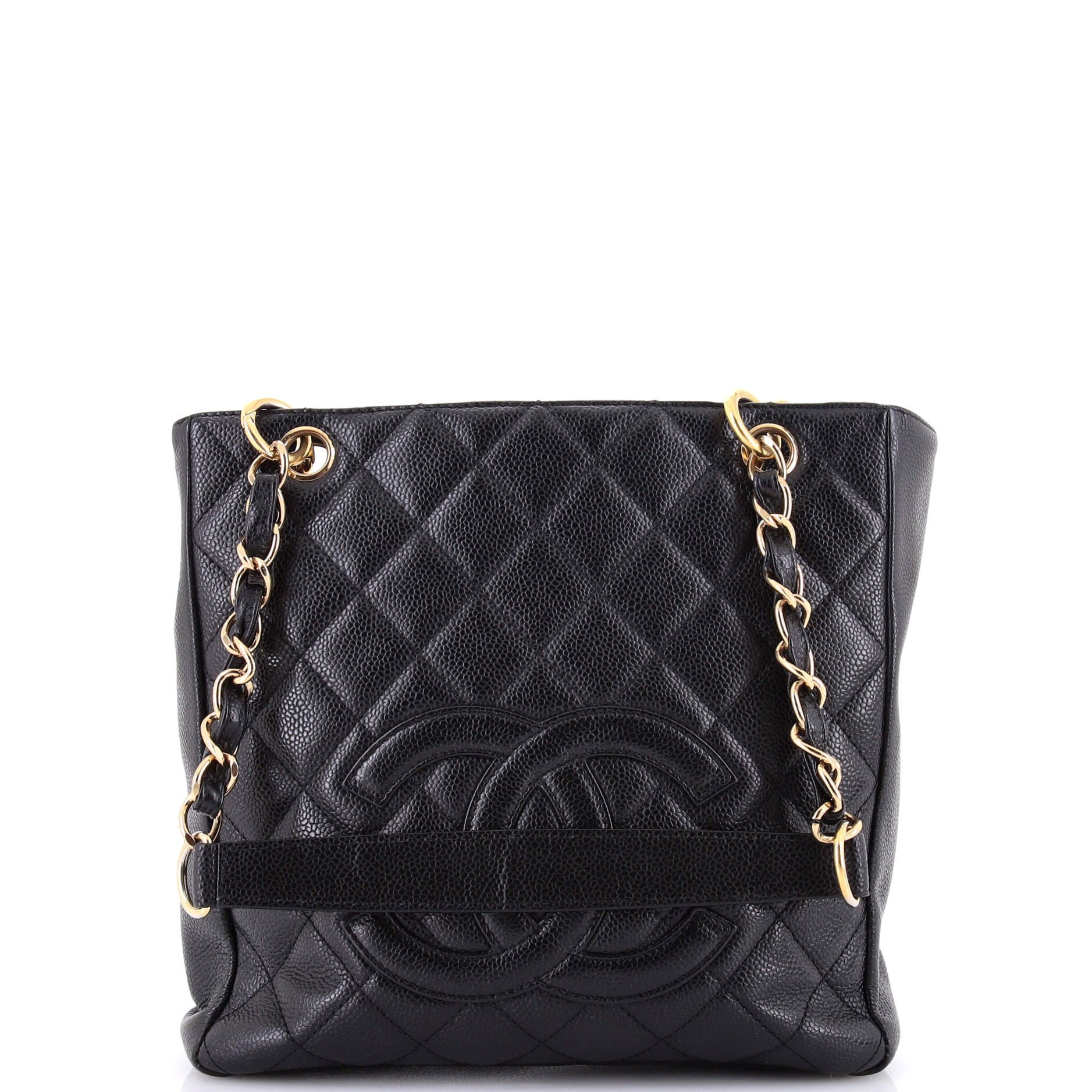 Petite Shopping Tote Quilted Caviar