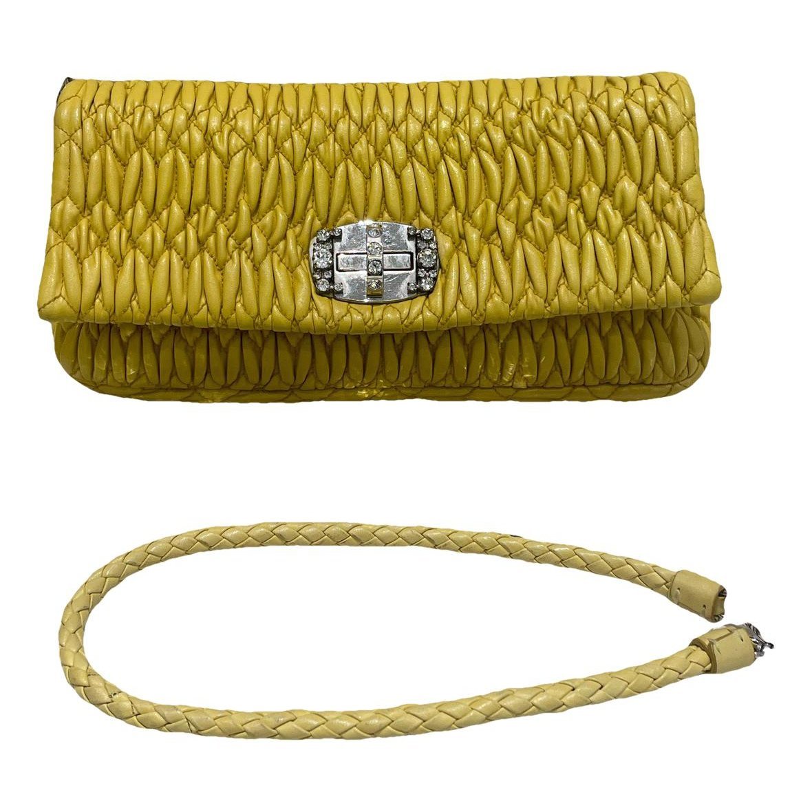 Miu Crystal leather handbag