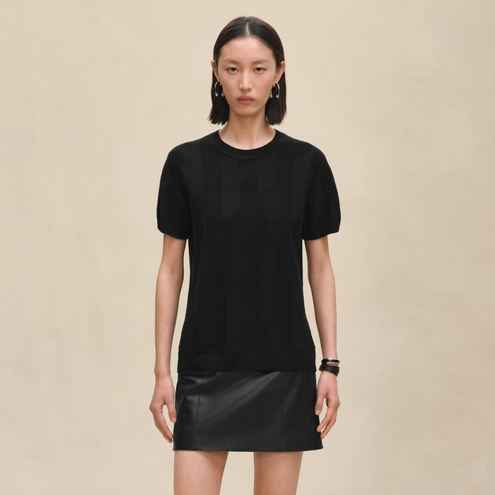 Noir "H" Short-sleeve Sweater