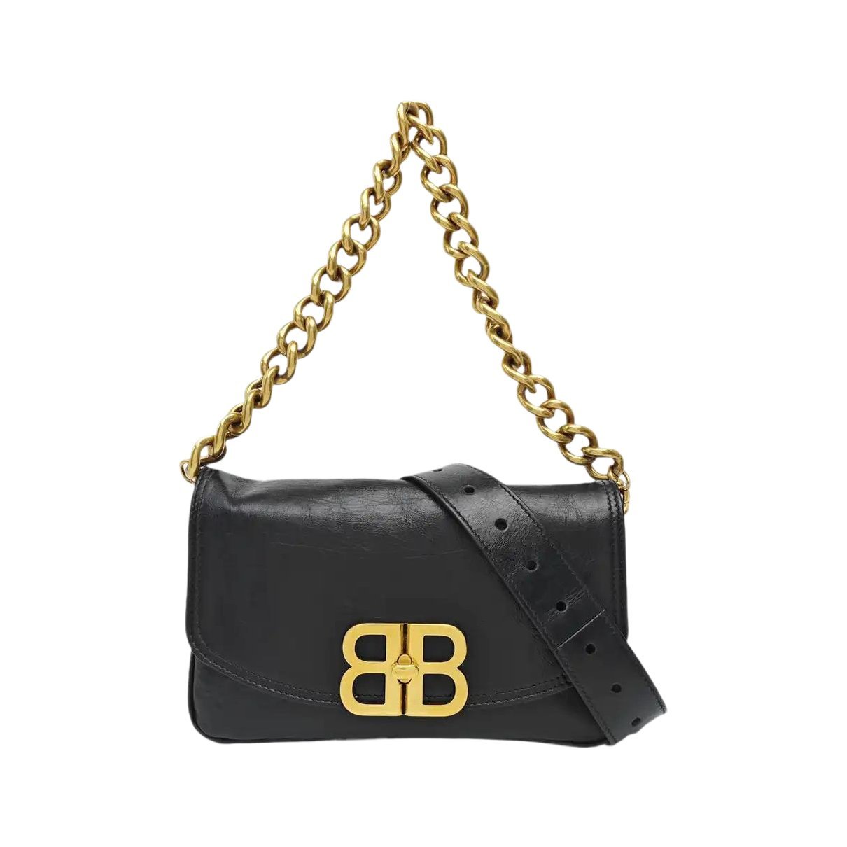 BB chain leather handbag
