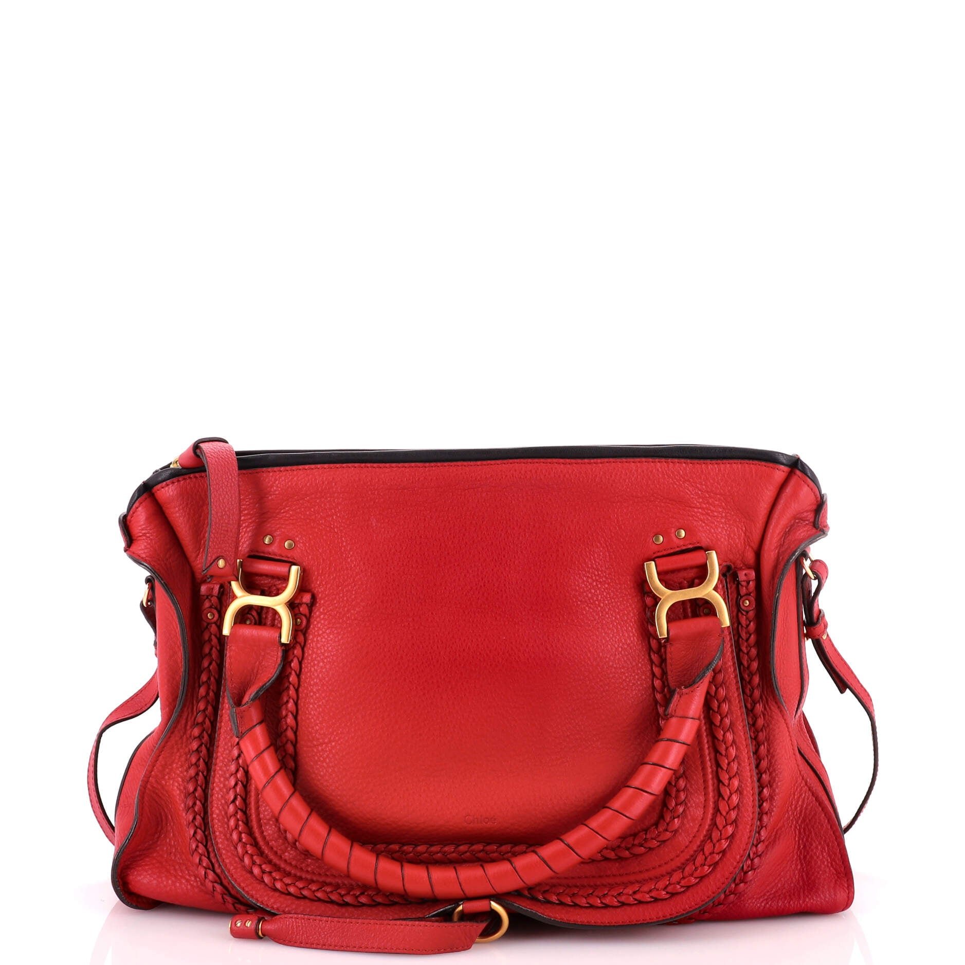 Marcie Braided Satchel Leather Large