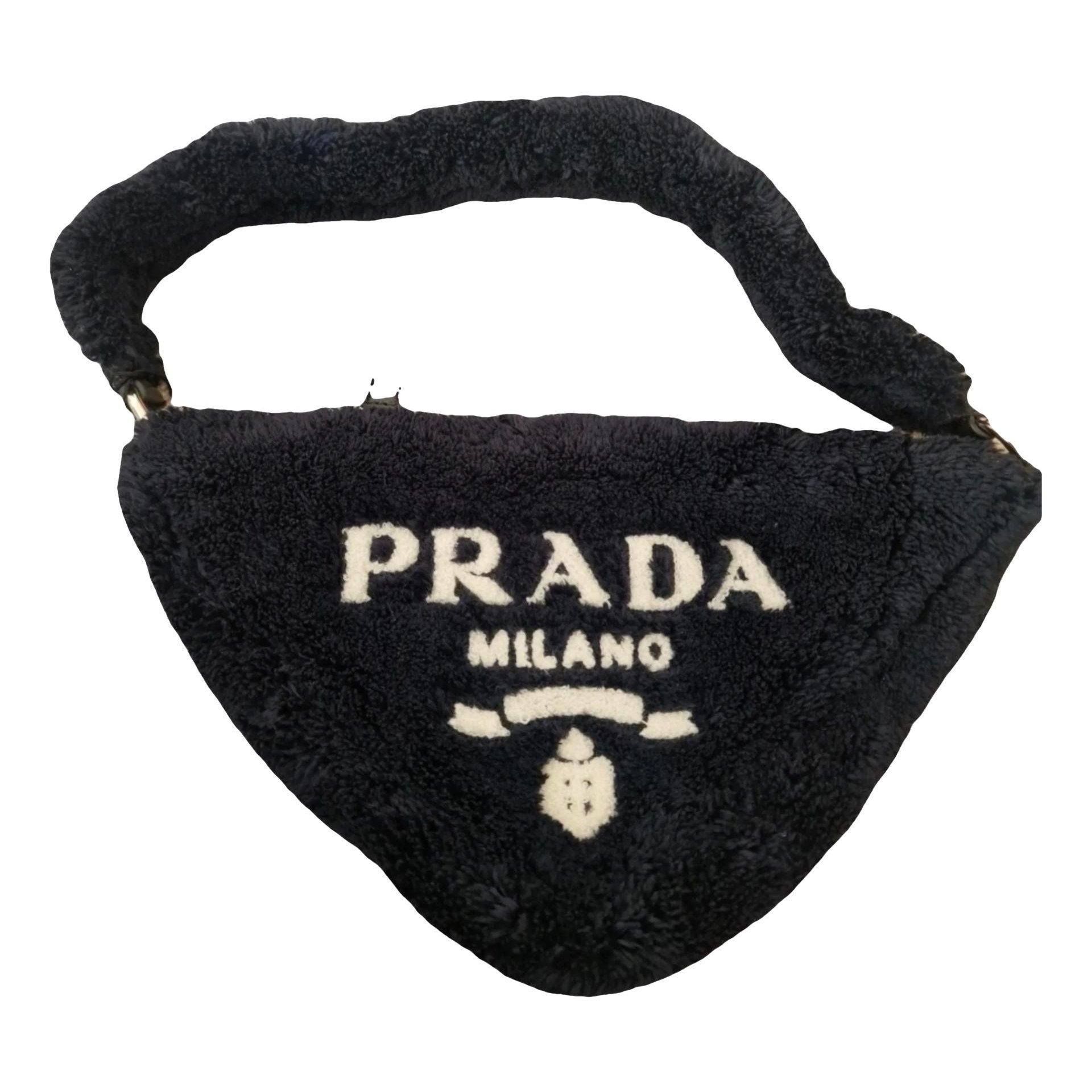 Triangle faux fur handbag