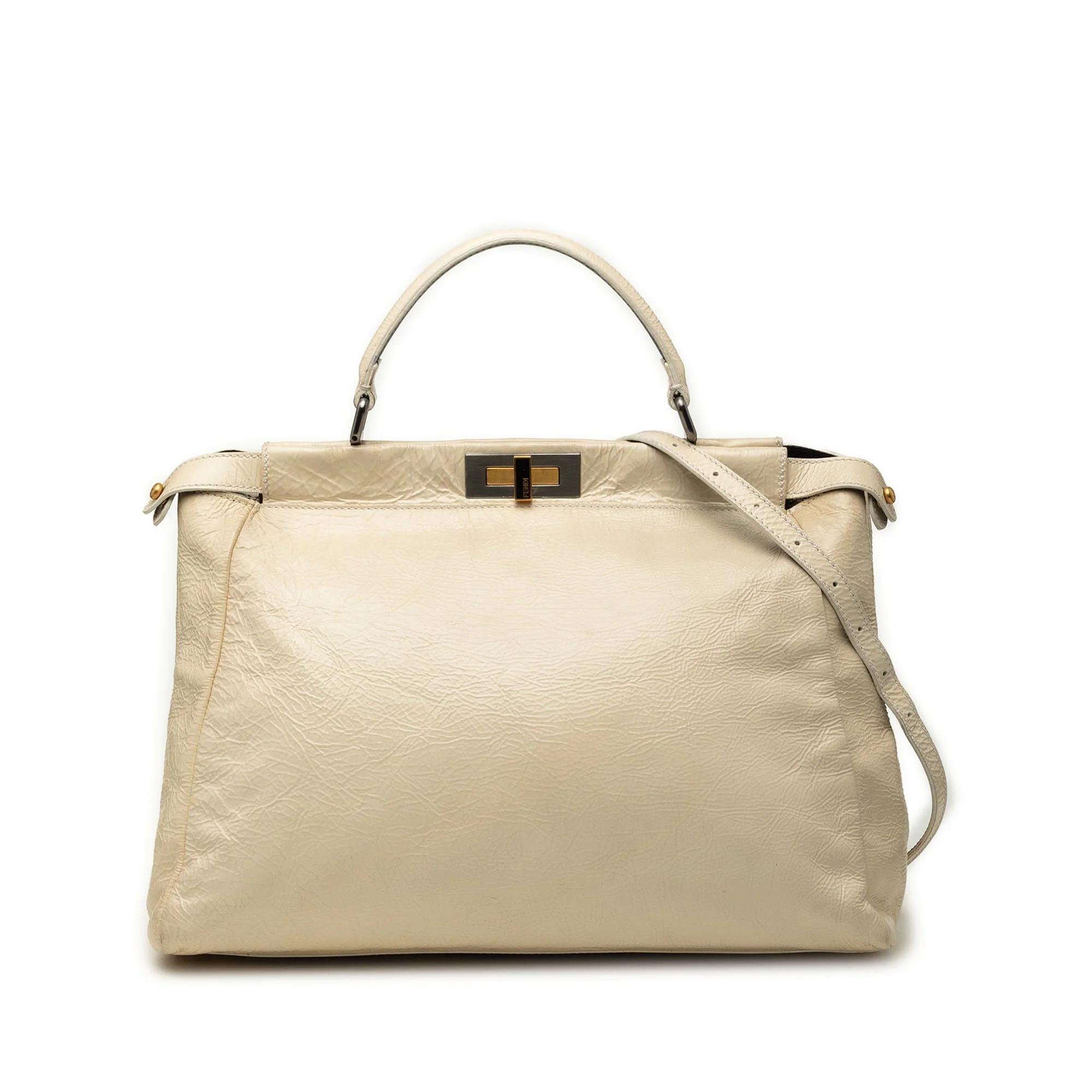 Peekaboo leather satchel