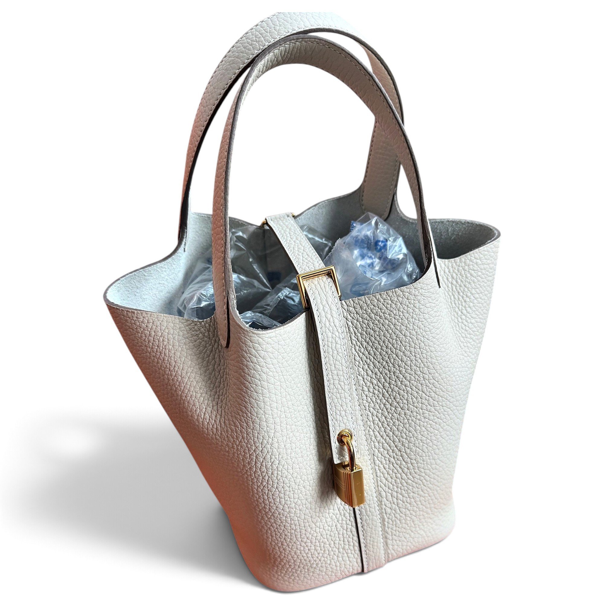 Picotin leather tote