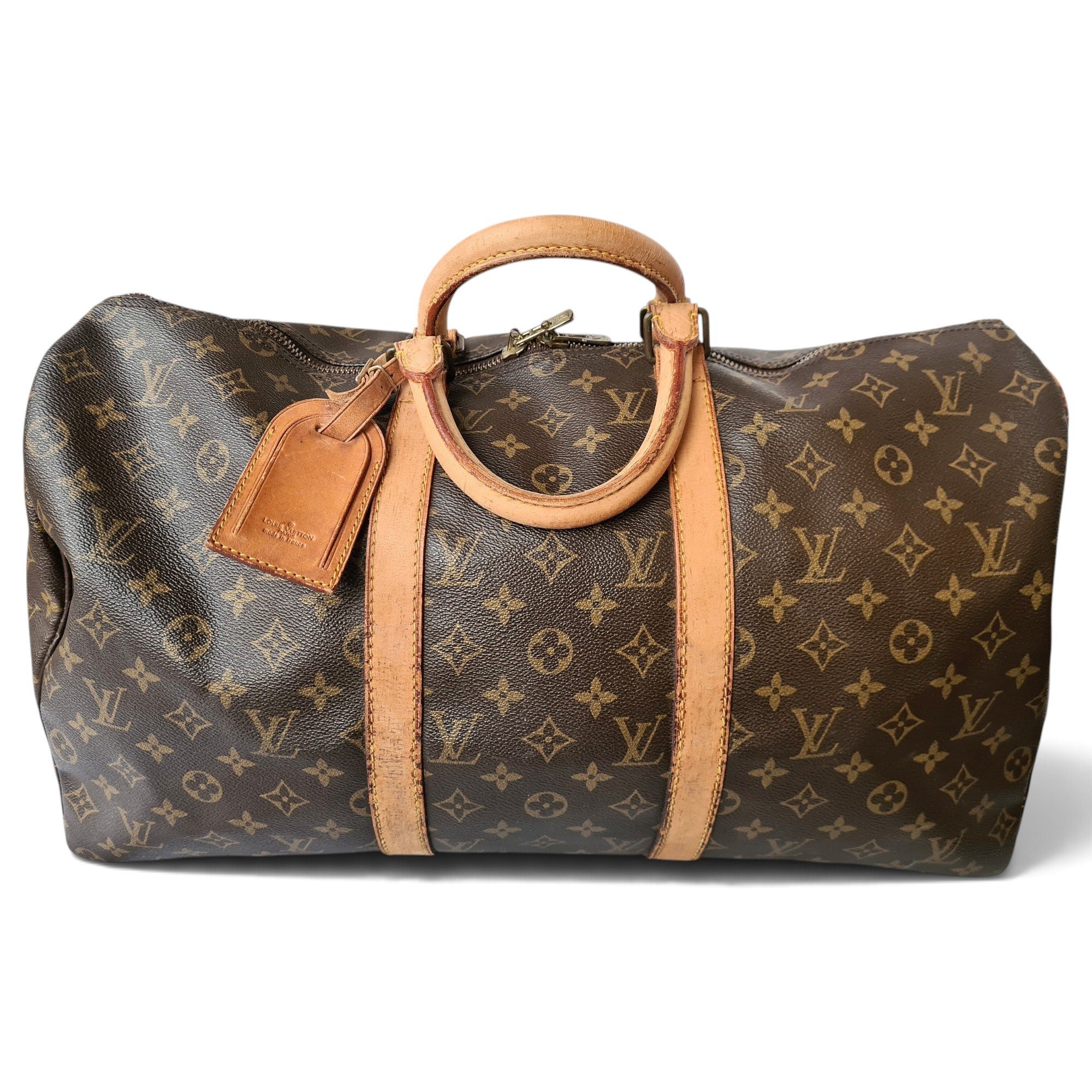 Keepall leather travel bag