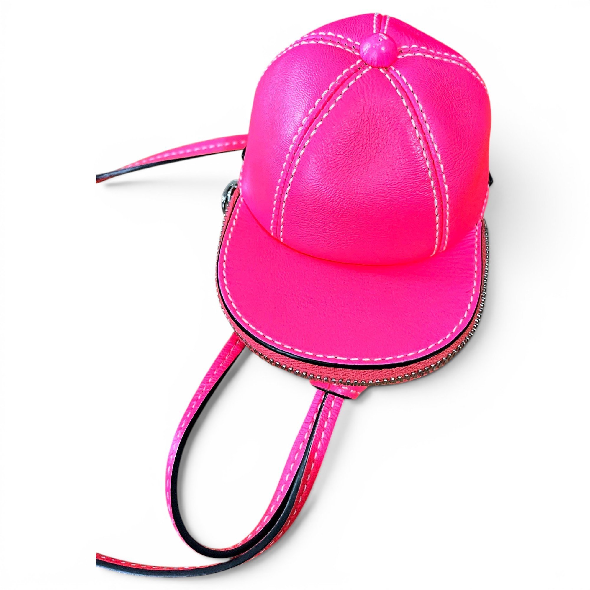 Cap leather crossbody bag