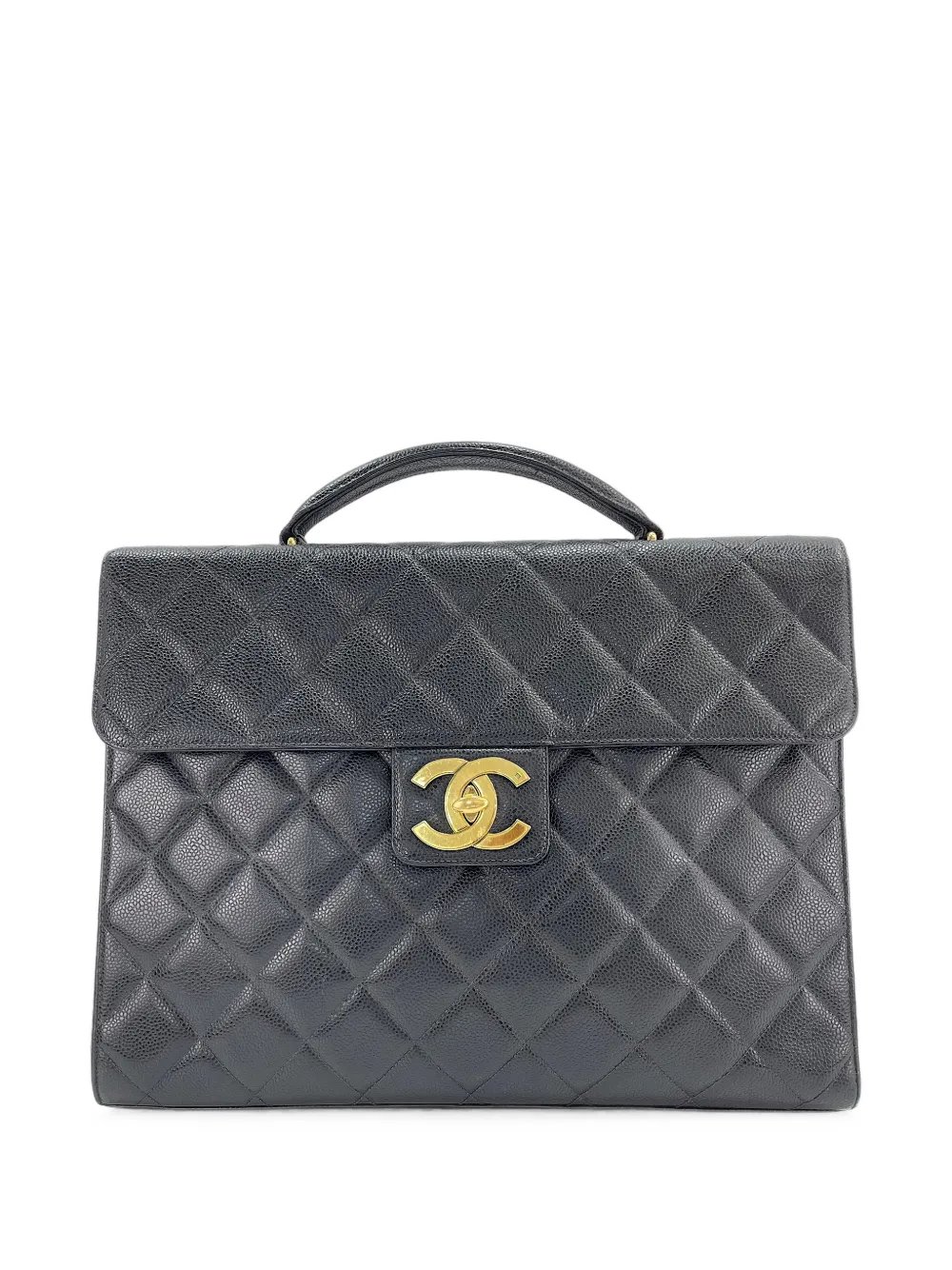 Matelassé turn-lock handbag
