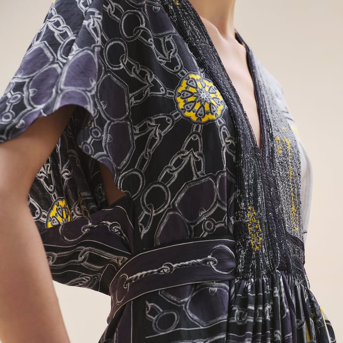 Bleu Noir "Effet Kaleidoscope" Caftan
