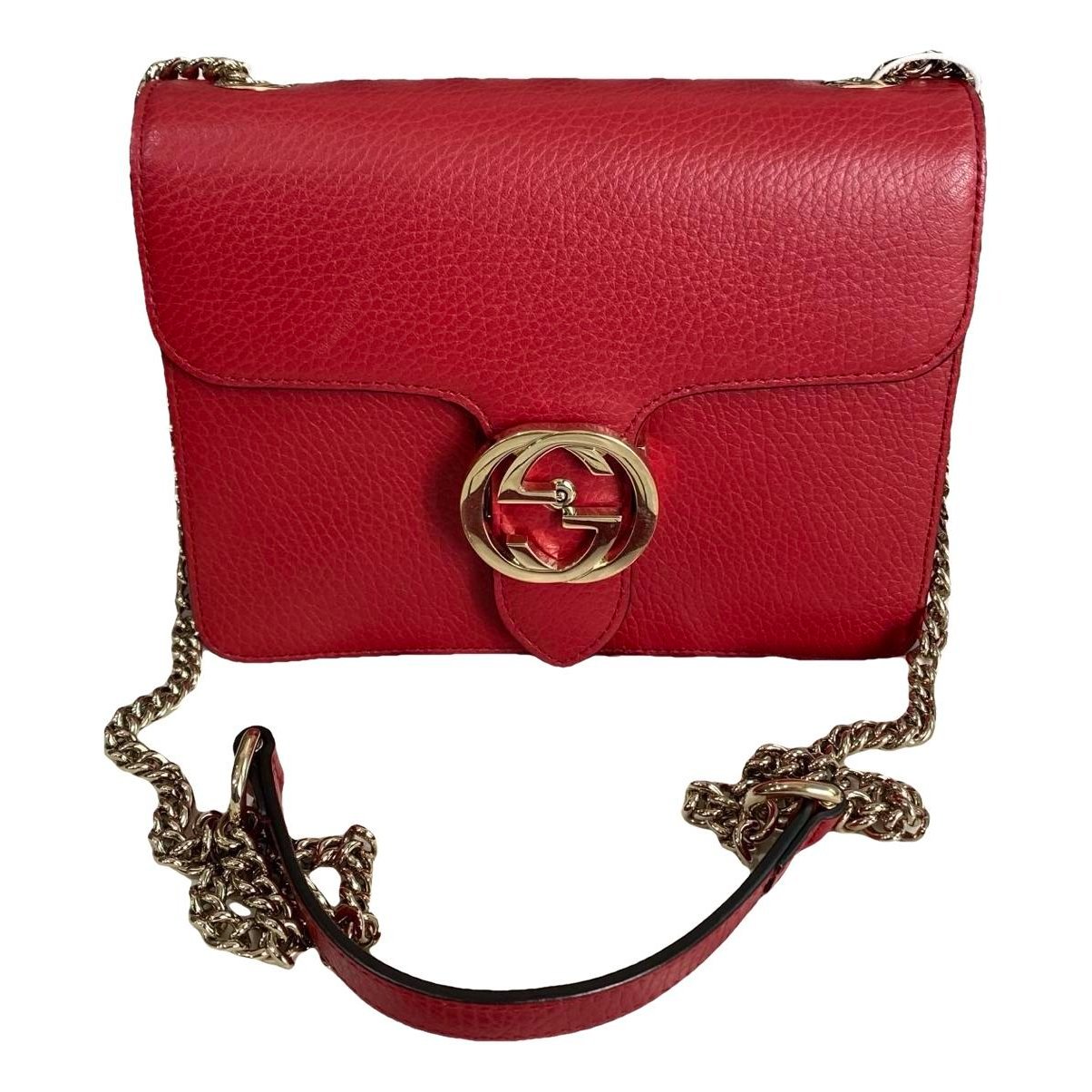 Interlocking leather handbag