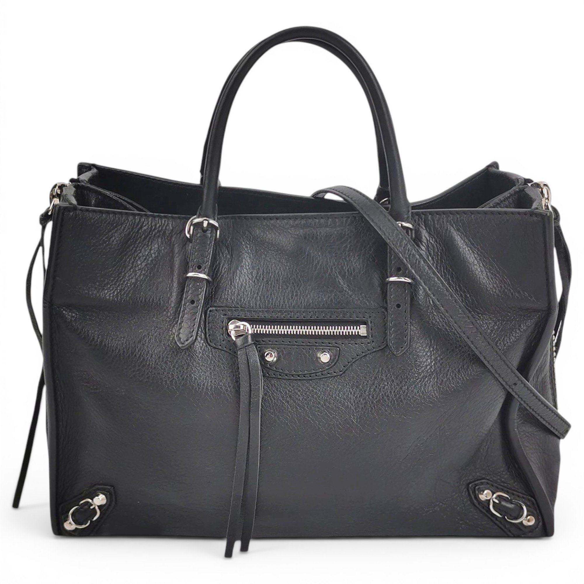 Papier leather handbag