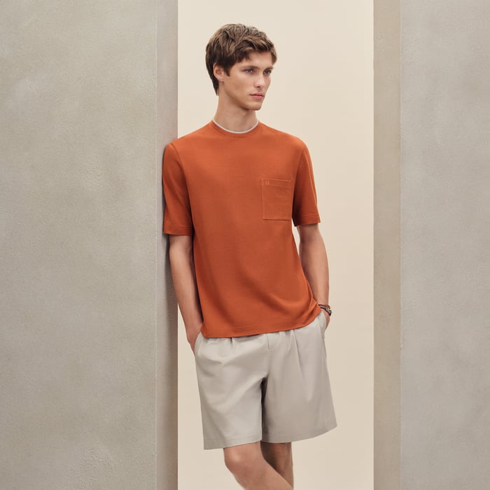 Orange Brûlé "Piqures Sellier" T-shirt