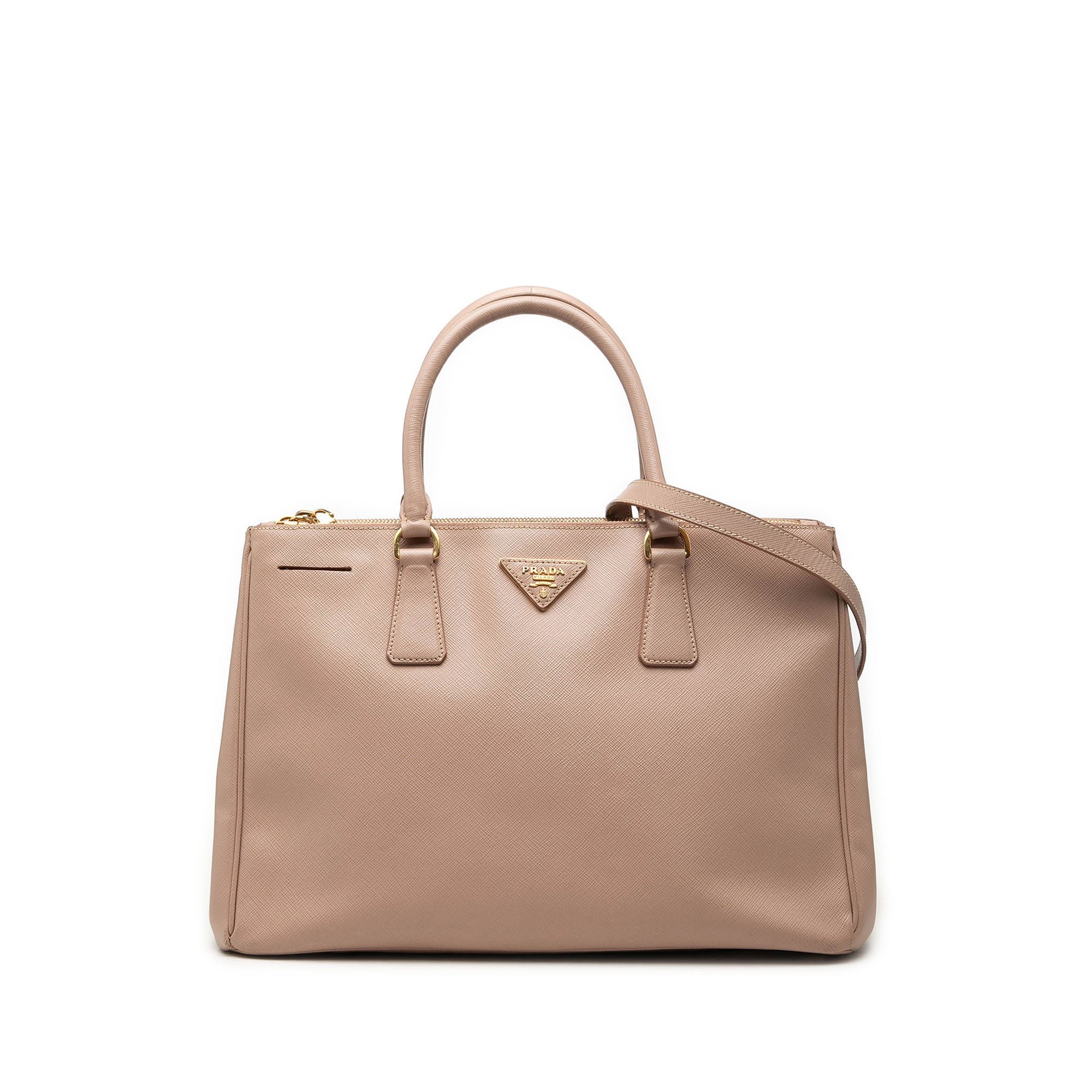 Double leather handbag