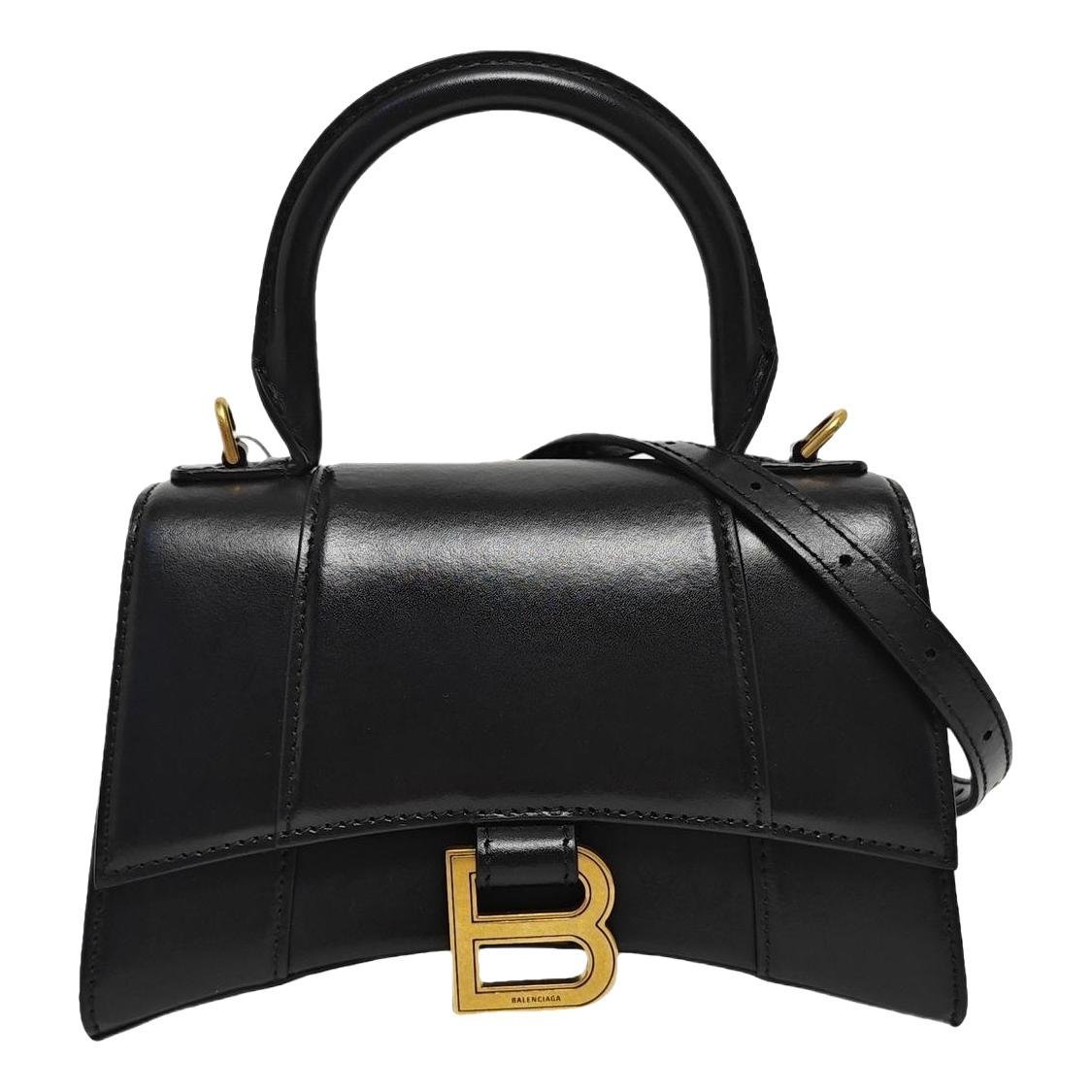 Hourglass leather handbag