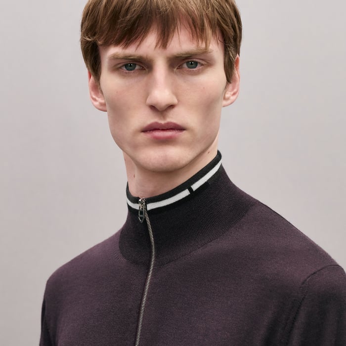 Prunoir "Rayures & Twist" Zipped Jacket