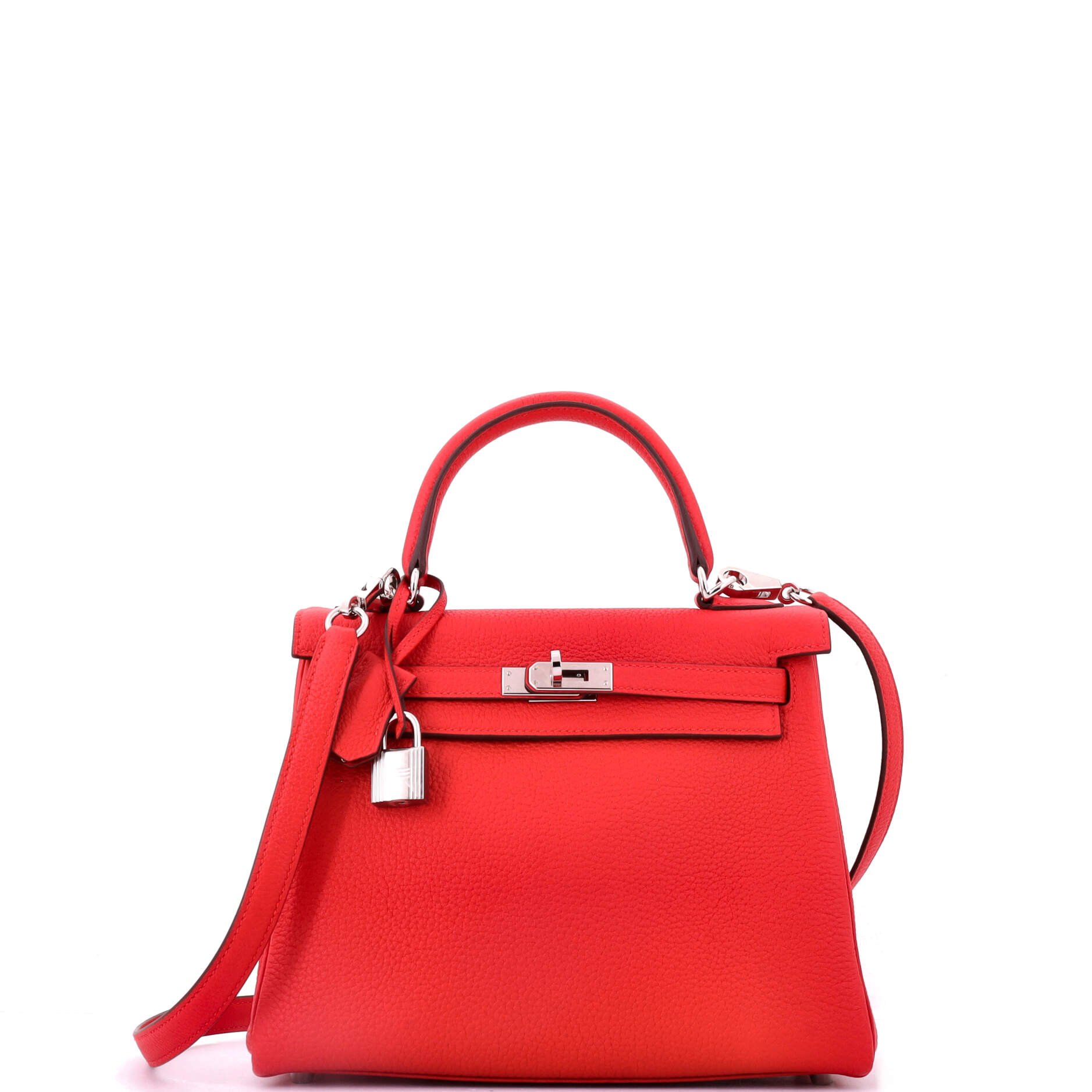 Kelly Handbag Rouge De Coeur Togo with Palladium Hardware 25