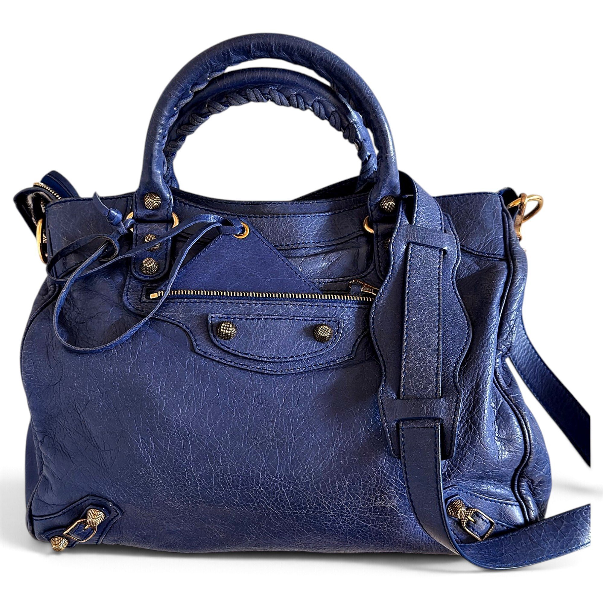 City leather handbag