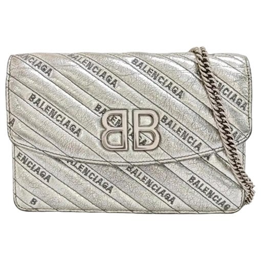 BB chain leather crossbody bag