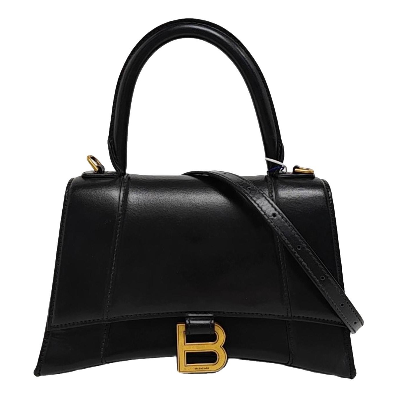 Hourglass leather handbag